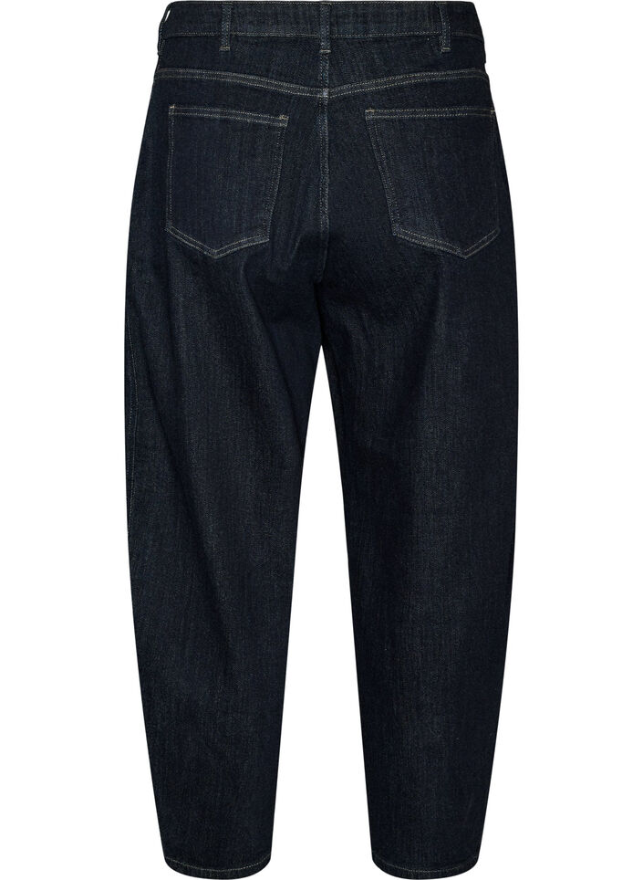 Jean taille haute coupe Barrel, Bleu, Packshot image number 1