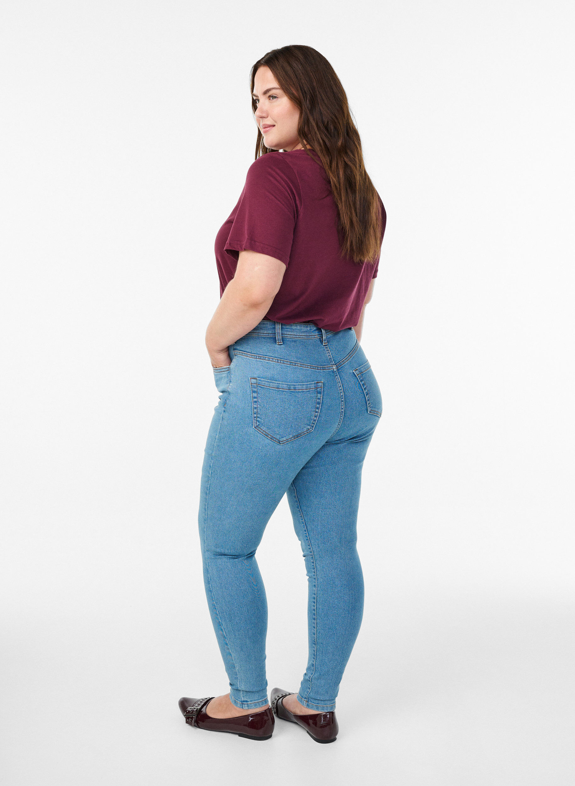 Zizzi FLASH - Jeans avec coupe super slim, Bleu Clair, Model image number 1