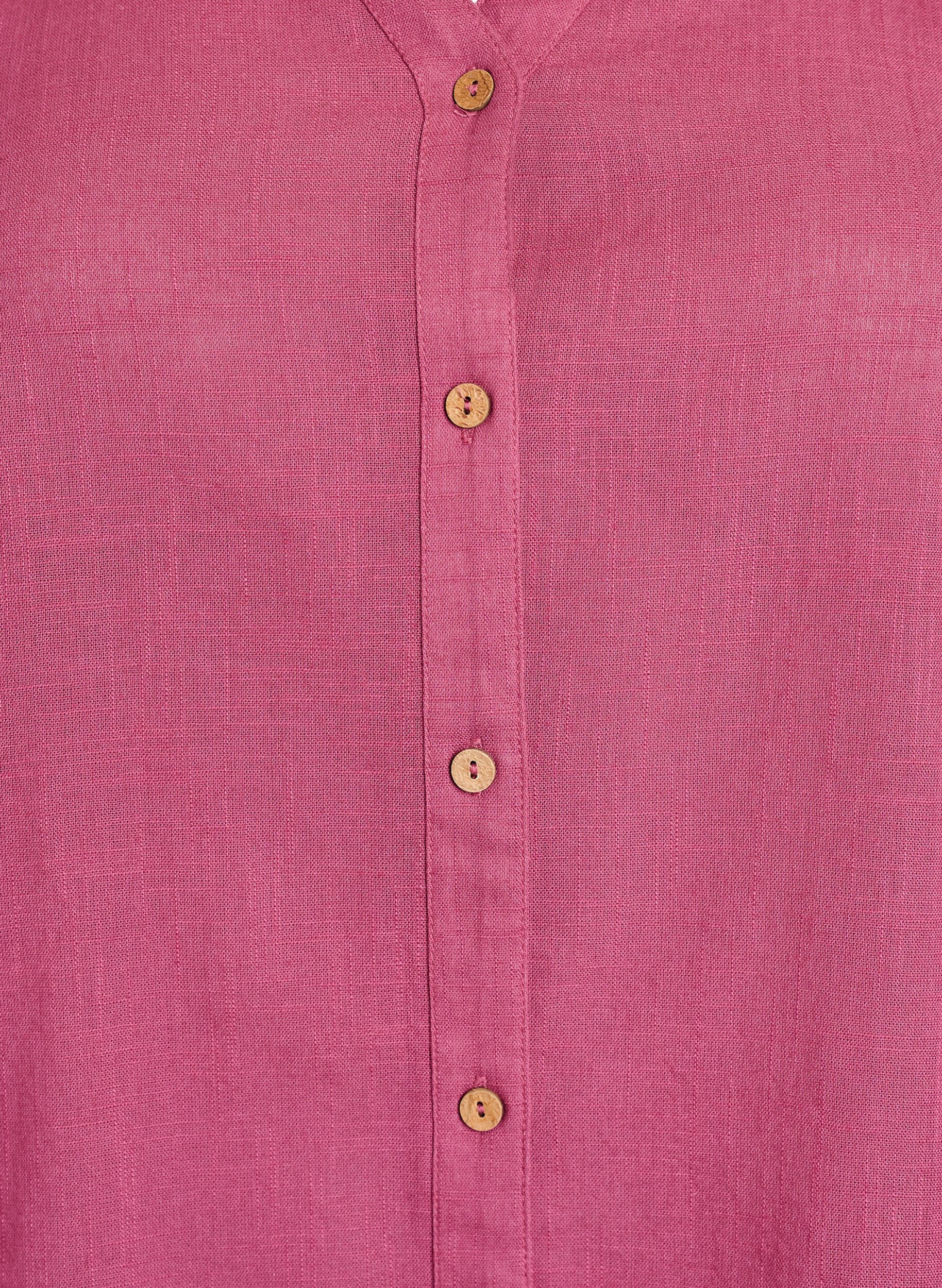 ZizziChemisier en coton avec un col en V, Bordeaux, Packshot image number 2