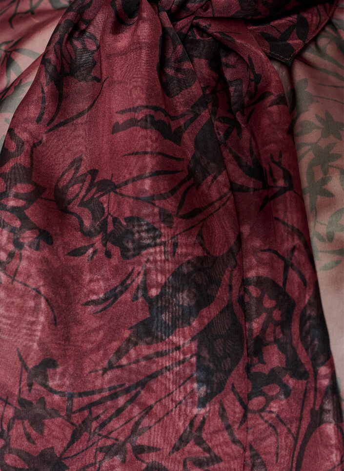 Chemisier transparent avec motif floral et d&eacute;tail &agrave; nouer, Bordeaux fonc&eacute;, Packshot image number 2