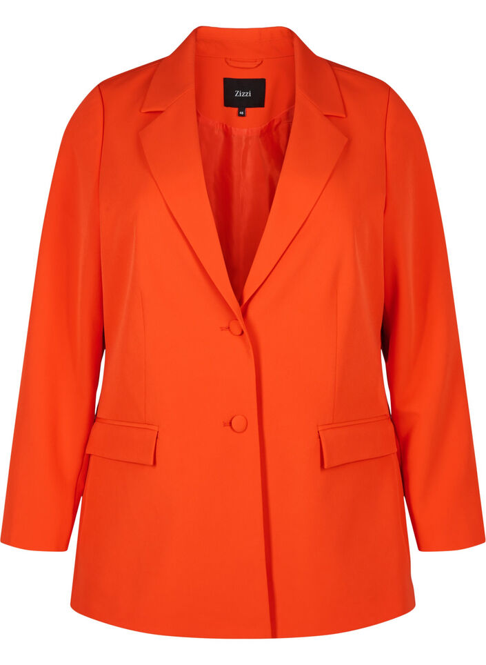 Klassischer Blazer mit Knopfverschluss, Orange.com, Packshot image number 0