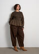 Karierte Bluse mit Smock und Sch&ouml;&szlig;chen, Braun, Model image number 1