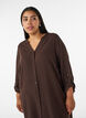 Chemise longue en lin et viscose, Marron, Model image number 2