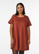 Robe en jersey &agrave; manches courtes et poches, Bordeaux, Model image number 0