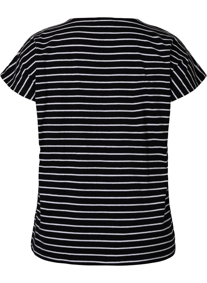 T-shirt en coton à rayures, Black W. Stripe, Packshot image number 1