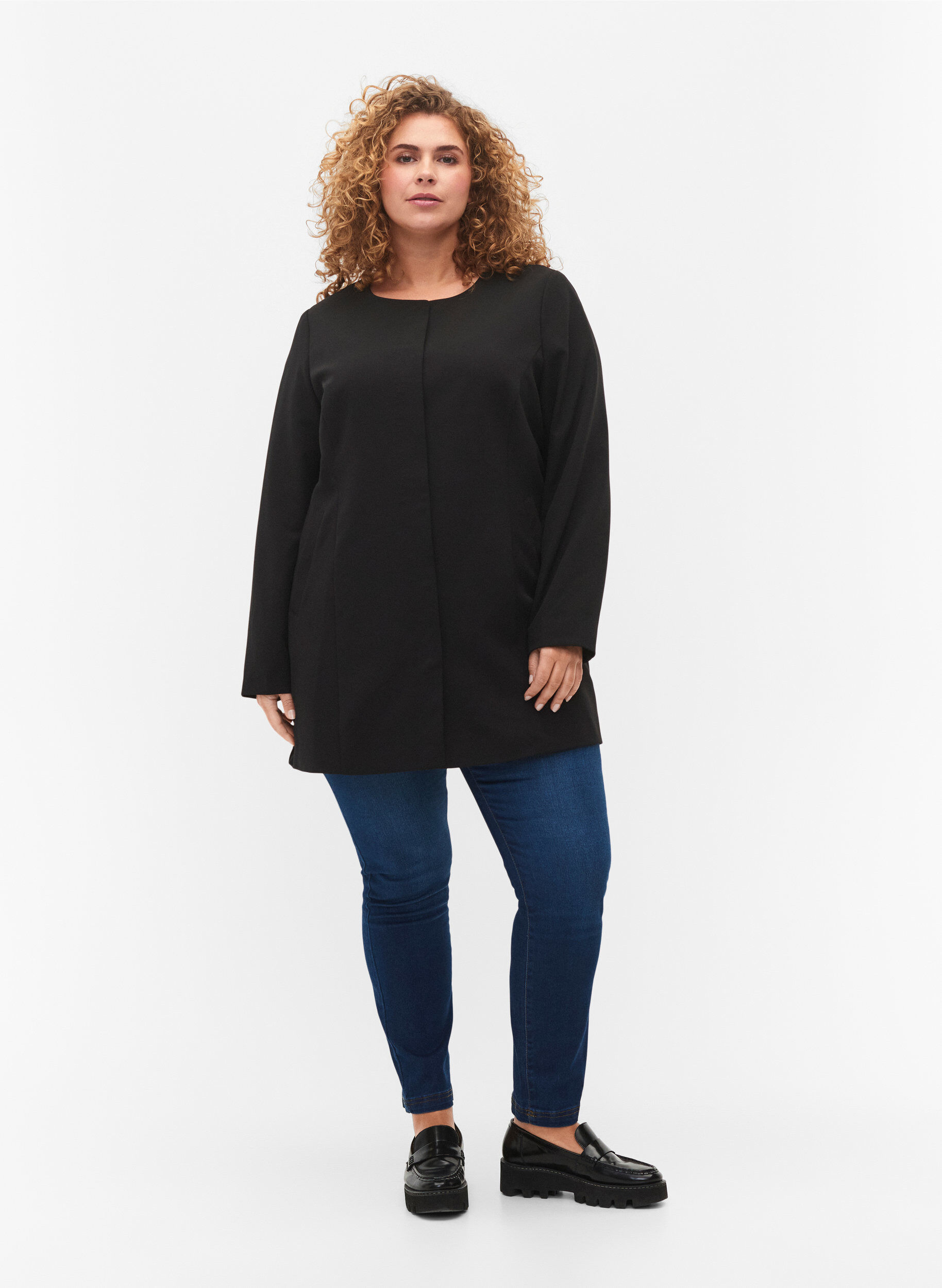 Zizzi Veste l&eacute;g&egrave;re et classique de printemps, Black, Model image number 2