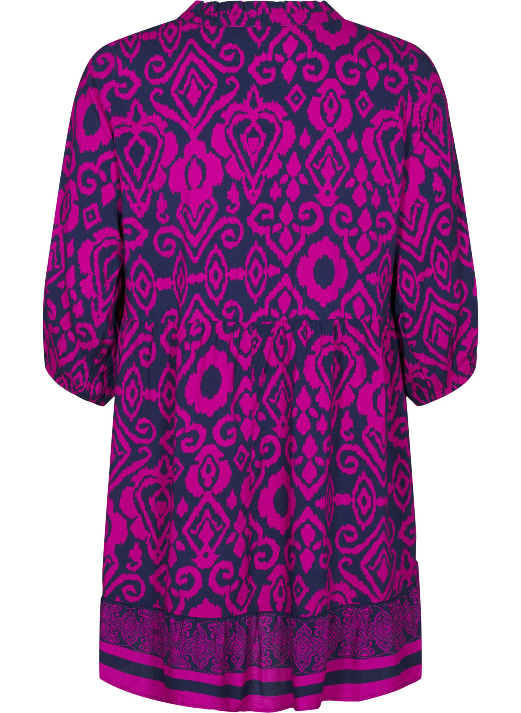 Zizzi Kurzes Kleid mit Print und A-Form, Night Sky AOP, Packshot image number 1