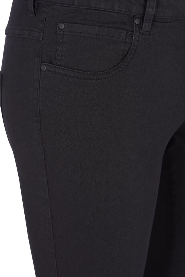 Hochtaillierte Super Slim Amy Jeans, Schwarz, Packshot image number 3