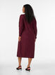 Robe midi &agrave; texture ondul&eacute;e et manches longues, Bordeaux, Model image number 1