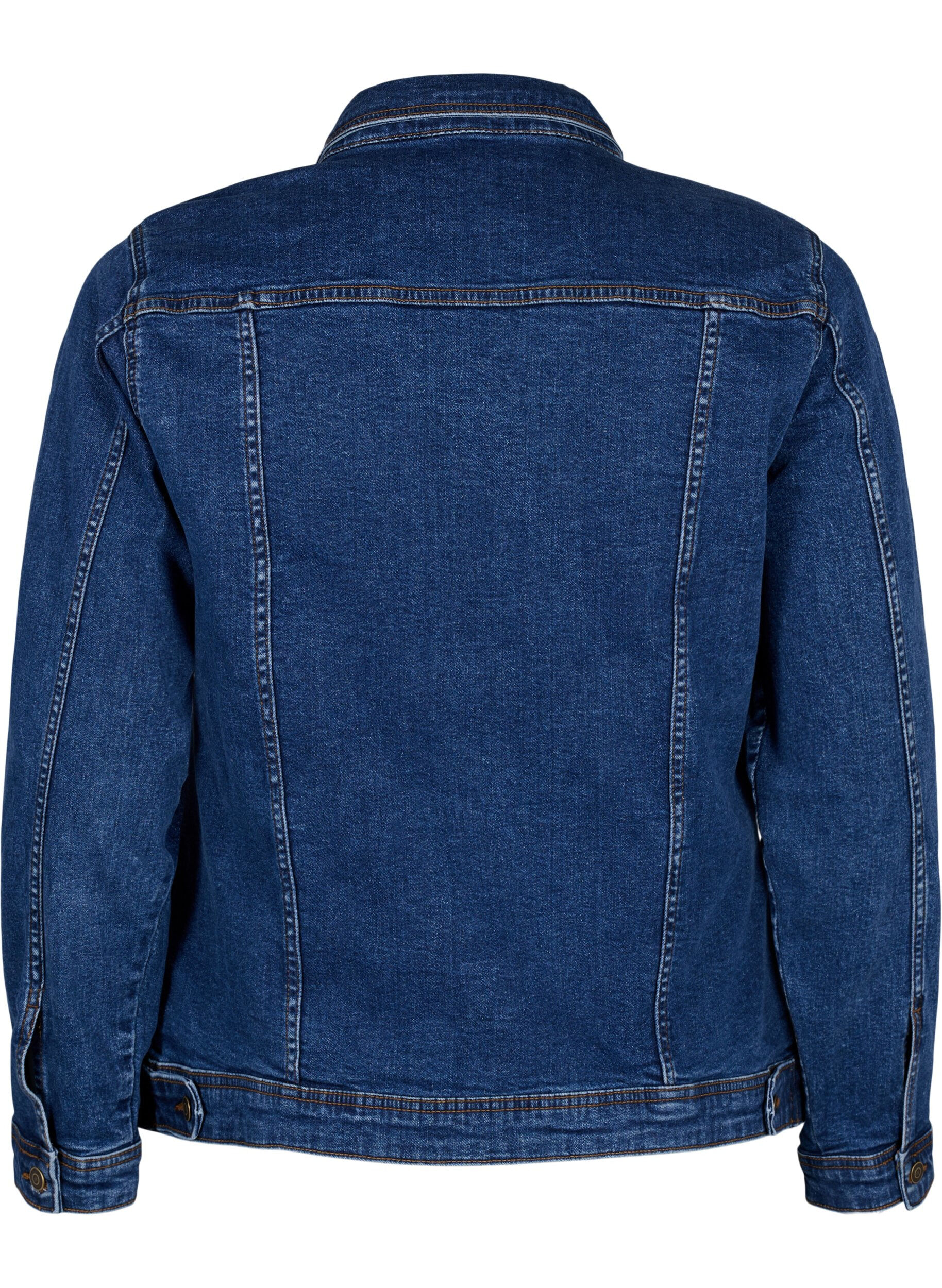 Zizzi Veste courte en jean en coton, Blue denim, Packshot image number 1