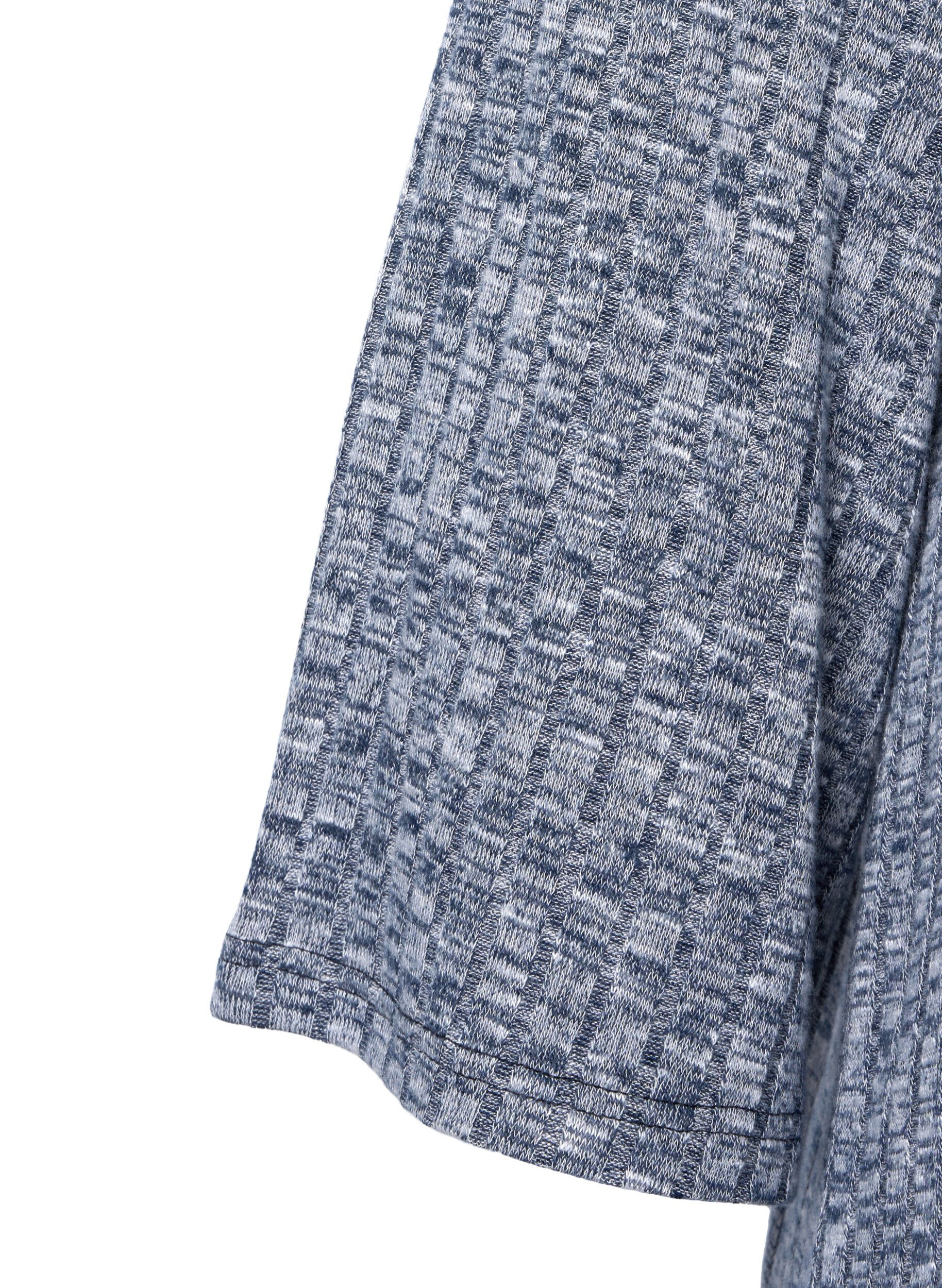 Zizzi Blouse m&eacute;lang&eacute;e avec col rond et manches 3/4, Dress Blues Mel., Packshot image number 2