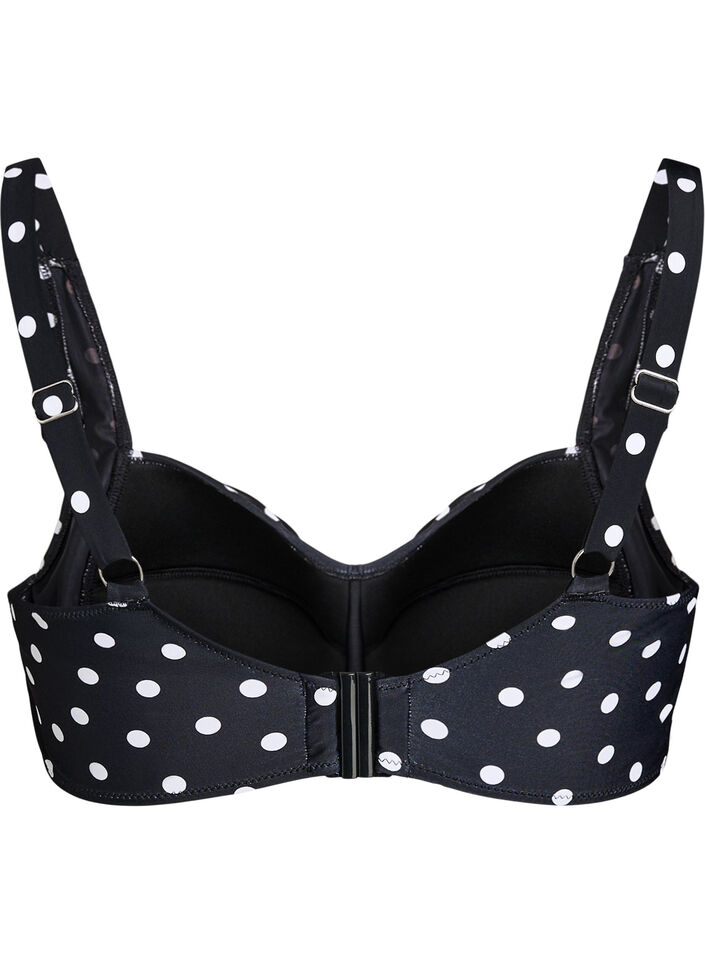 Wattierter Bikini-Oberteil mit Print, Schwarz, Packshot