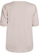 Bluse mit Knopfdetail und kurzen Puff&auml;rmeln, Beige, Packshot image number 1