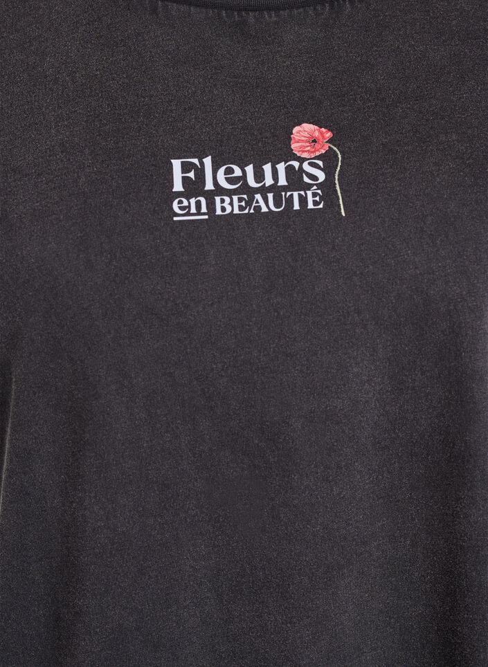 T-Shirt aus Baumwolle mit Print auf Vorder- und R&uuml;ckseite, Grau, Packshot image number 2