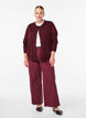 Cardigan en maille fine avec col rond, Bordeaux, Model image number 1