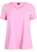 Einfarbiges Basic-T-Shirt aus Baumwolle, Pink, Packshot image number 0