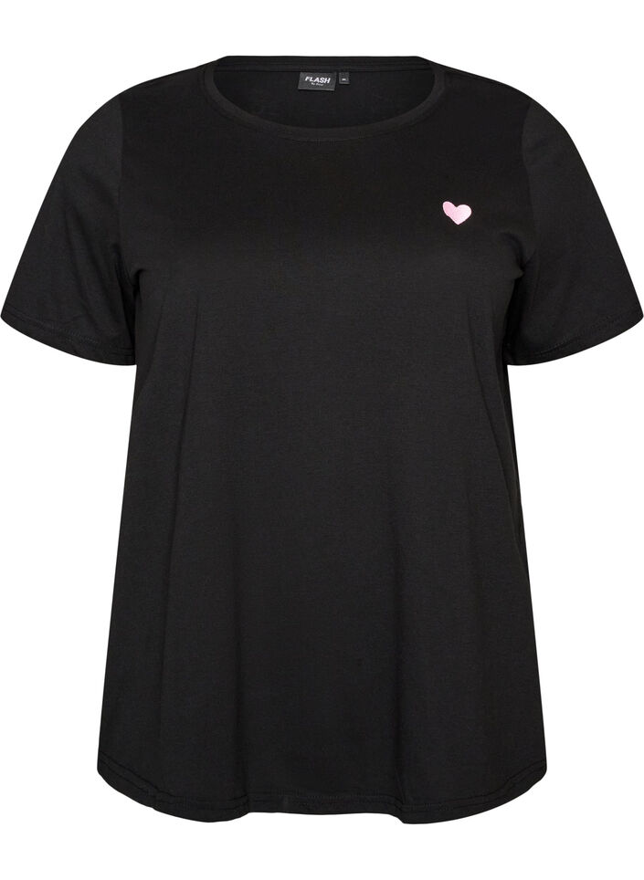 T-Shirt mit Print, Schwarz, Packshot image number 0