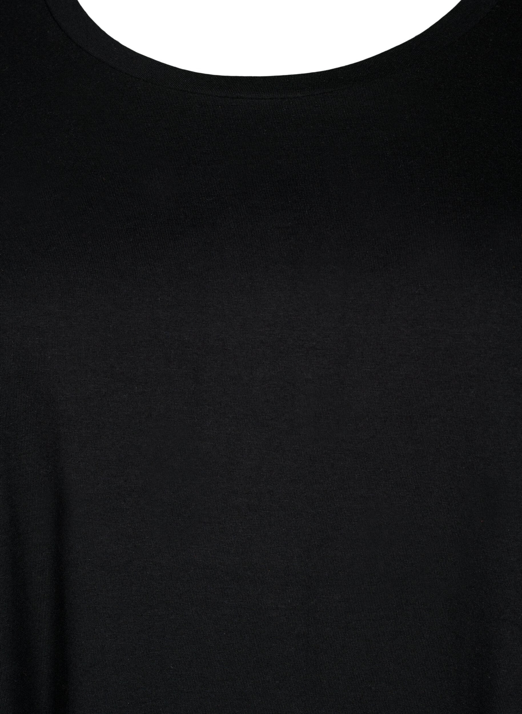 Zizzi Robe en coton &agrave; manches courtes (2-pack), Black/Black, Packshot image number 3