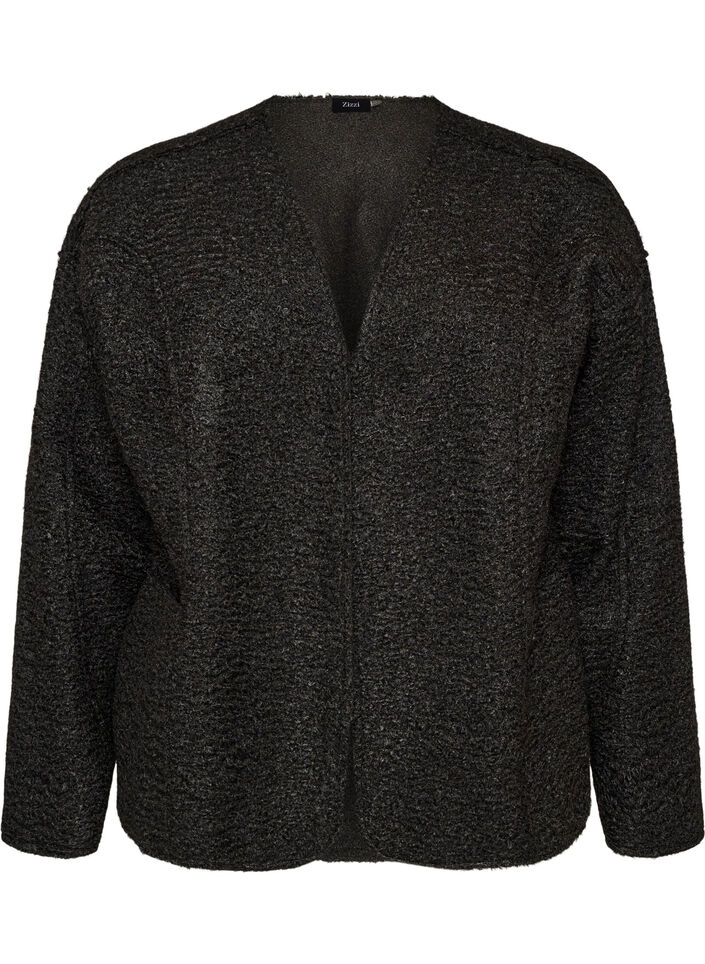 Lockere Strickjacke mit Taschen, Schwarz, Packshot image number 0