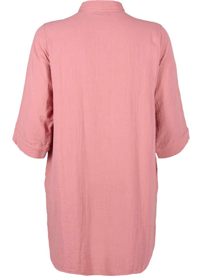 Chemise longue en mousseline de coton, Old Rose, Packshot image number 1