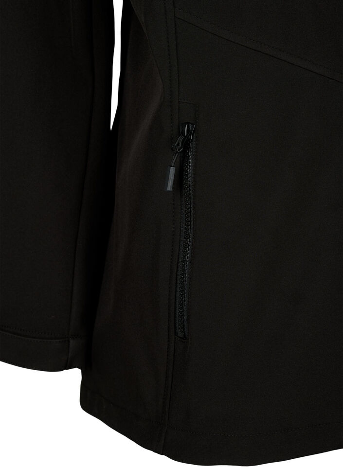 Kurze Softshell-Jacke mit Taschen, Black, Packshot image number 3