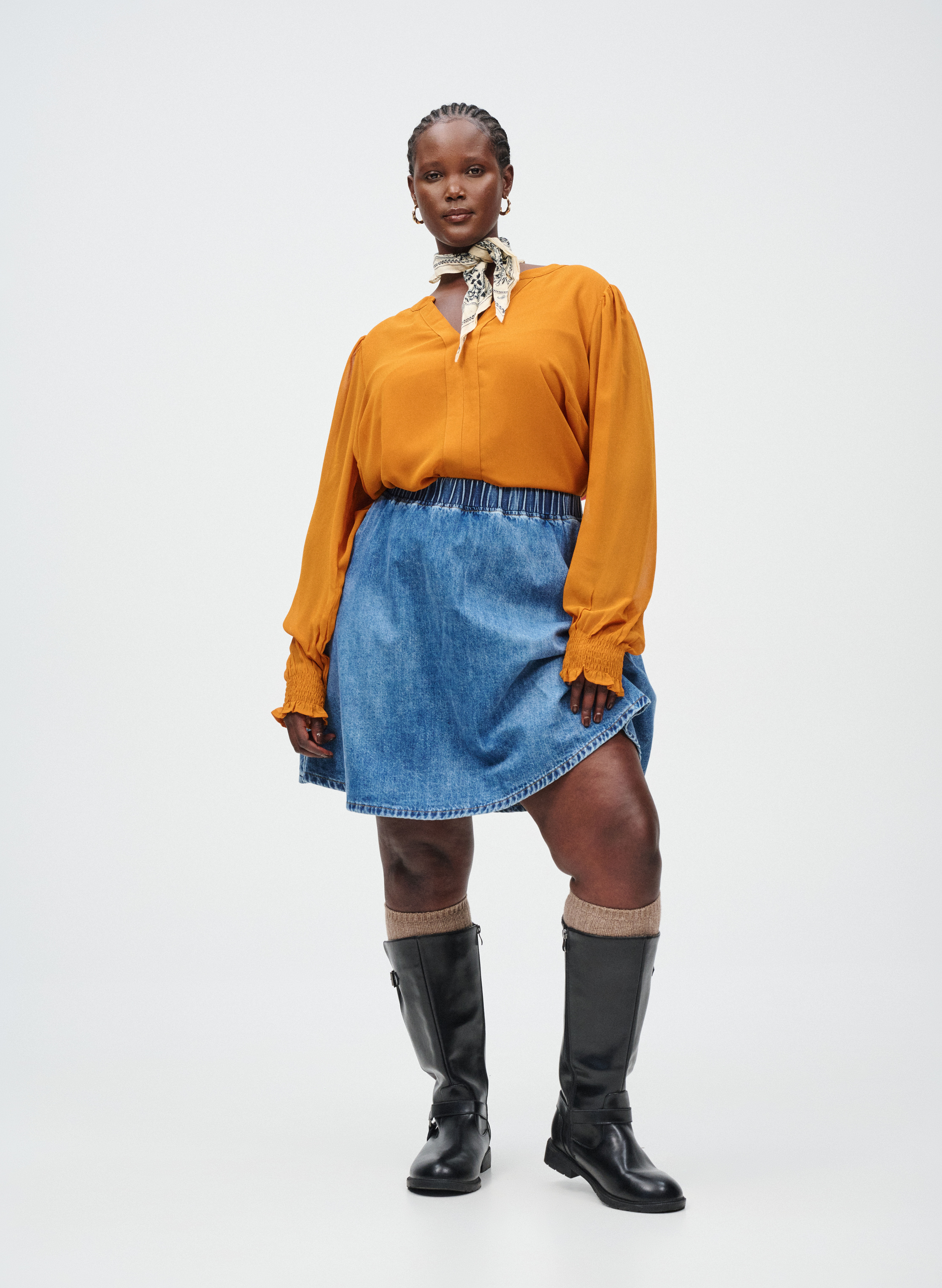 Zizzi Denim-Skaterrock, , Model