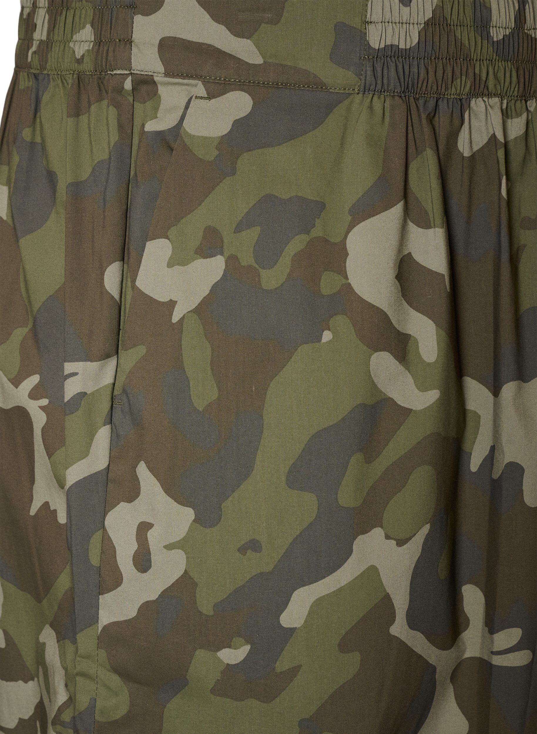 ZizziBallonhose mit hoher Taille und Allover-Muster, Gr&uuml;n, Packshot image number 2