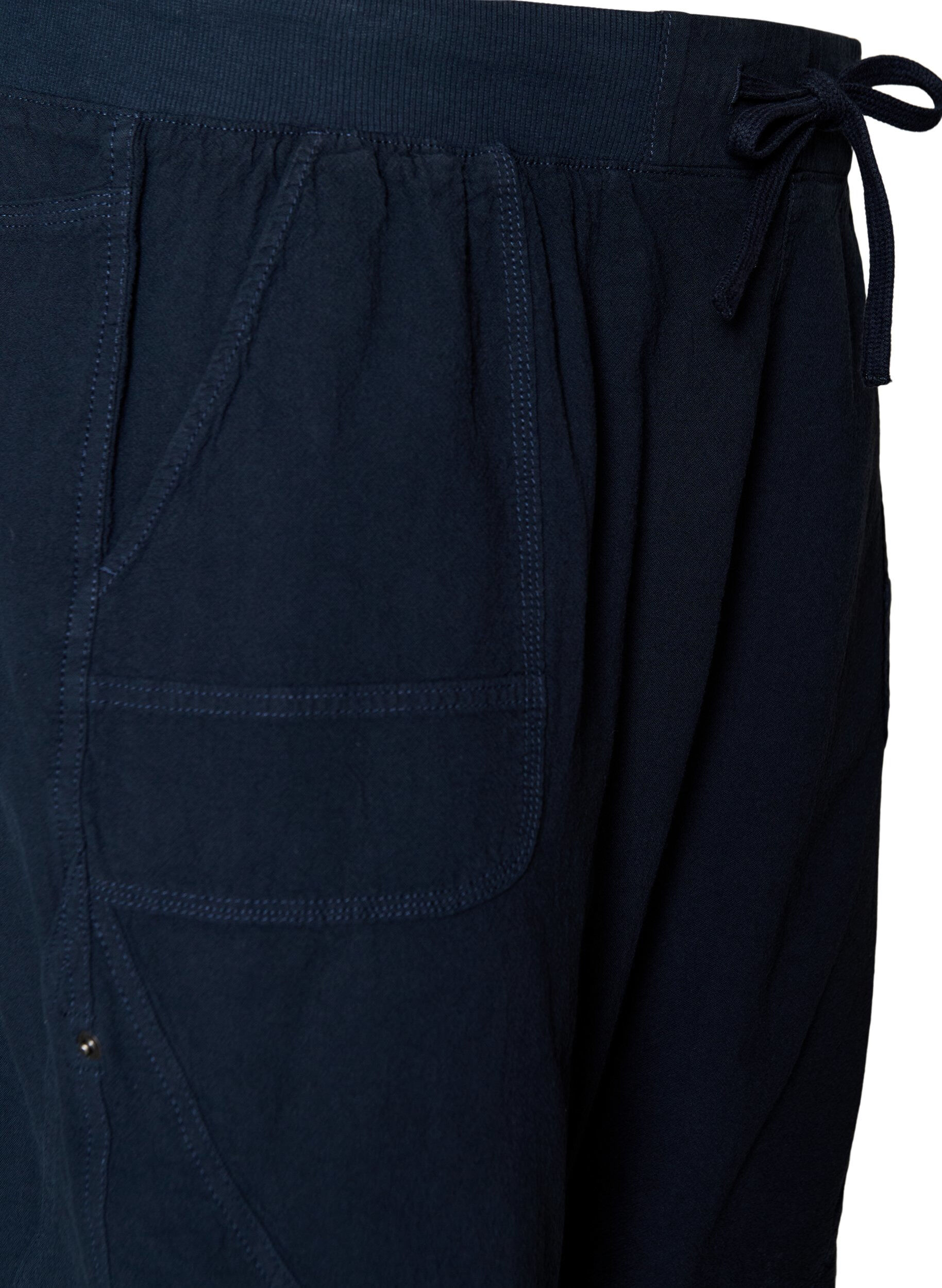 ZizziShort en coton ample avec poches, Bleu, Packshot image number 2