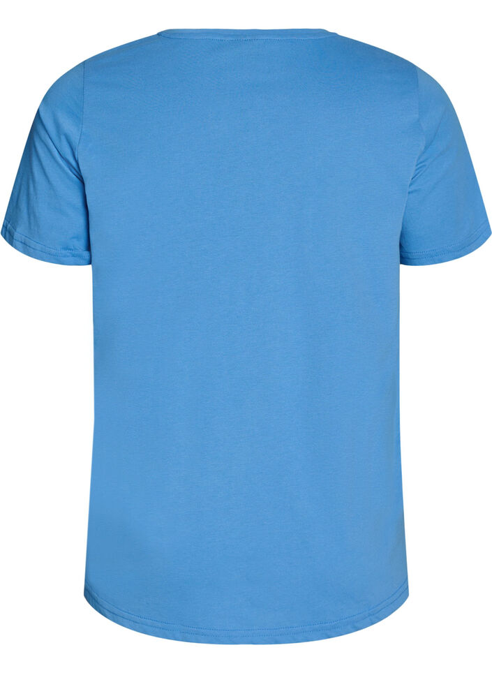 T-shirt imprim&eacute;, Bleu, Packshot image number 1