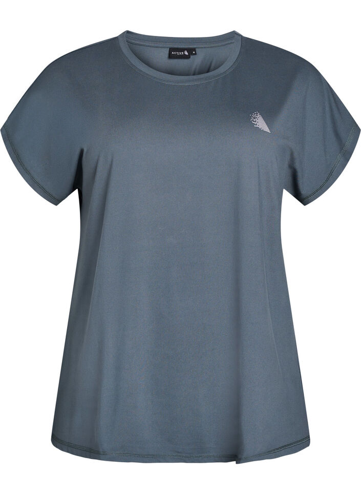 Einfarbiges Trainings-T-Shirt, Gr&uuml;n, Packshot