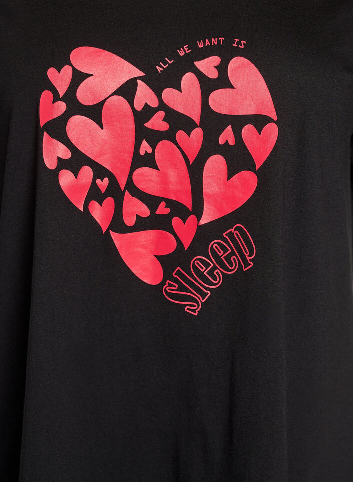 Kurz&auml;rmeliges Nachthemd aus Bio-Baumwolle, Schwarz, Packshot image number 2