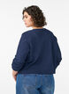 Strickjacke aus Jersey mit Struktur und Bindedetail vorne, Blau, Model image number 2