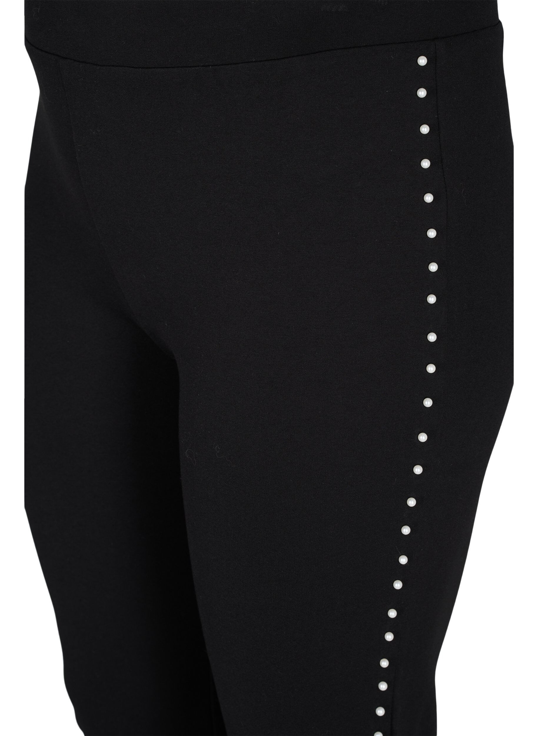 Zizzi Leggings mit Perlen, Black, Packshot image number 2