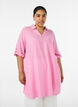 Linen and viscose tunic with A-shape, Pink, Model image number 0