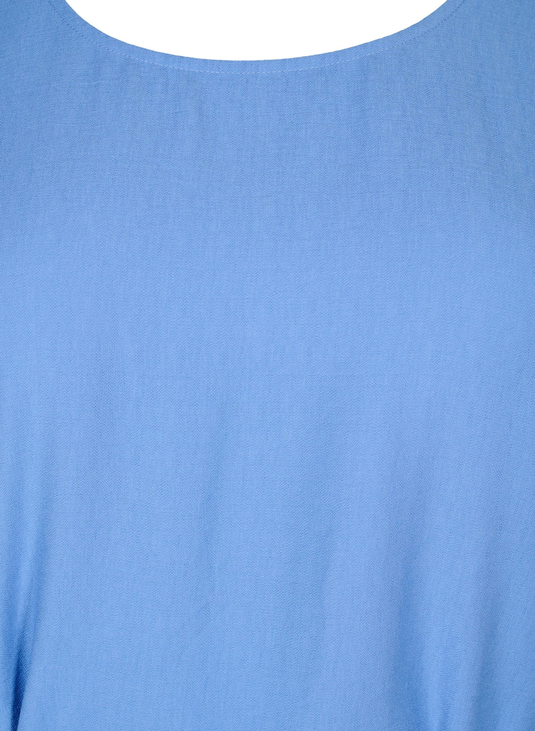 Zizzi Robe courte coupe ample avec ceinture &agrave; nouer, Bleu Clair, Packshot image number 2