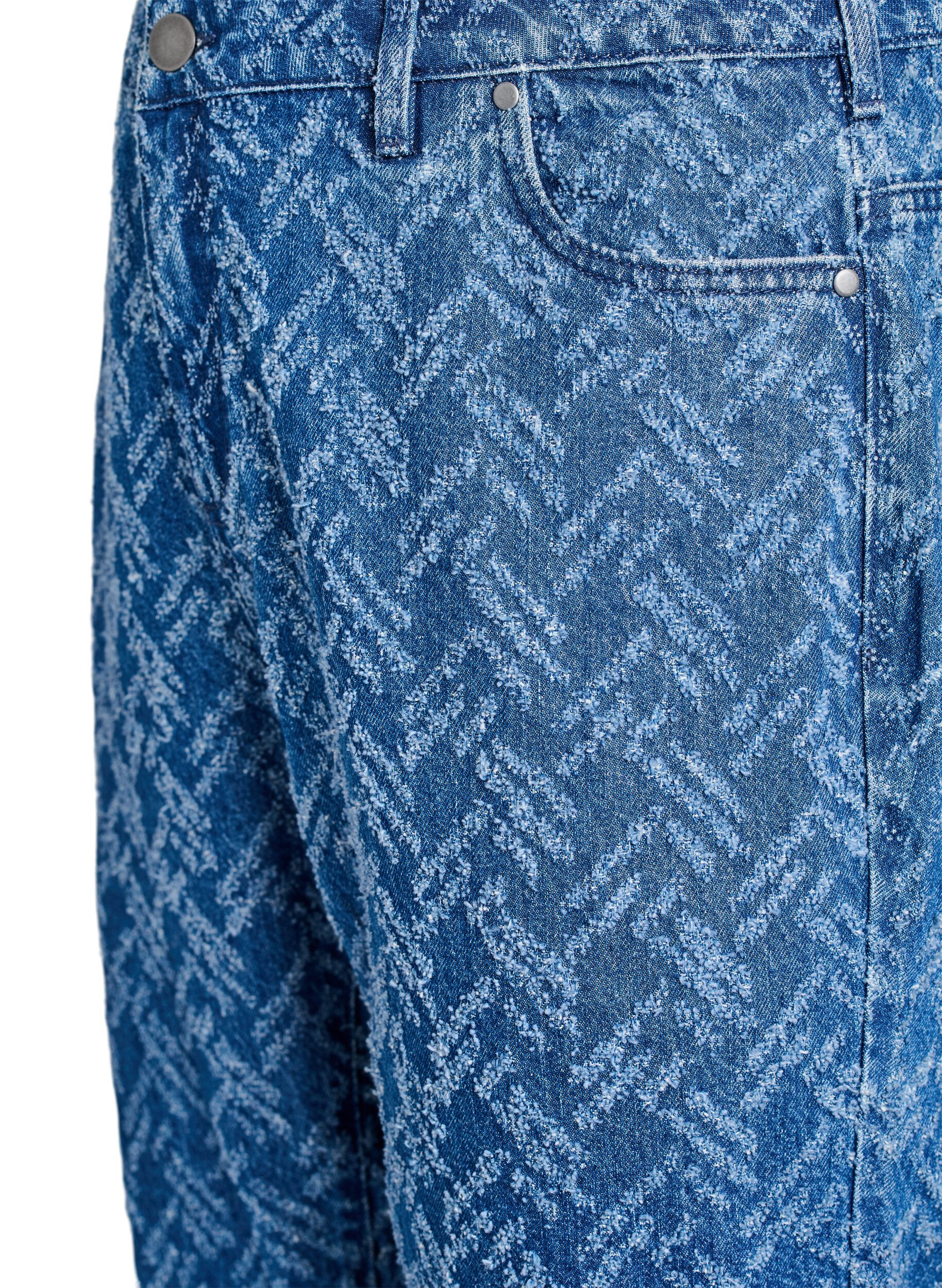 Zizzi Jean Mille &agrave; motif textur&eacute;, Bleu, Packshot image number 2