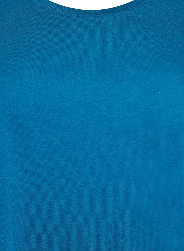 Kurz&auml;rmeliges T-Shirt aus einer Baumwollmischung, Petrol, Packshot image number 2