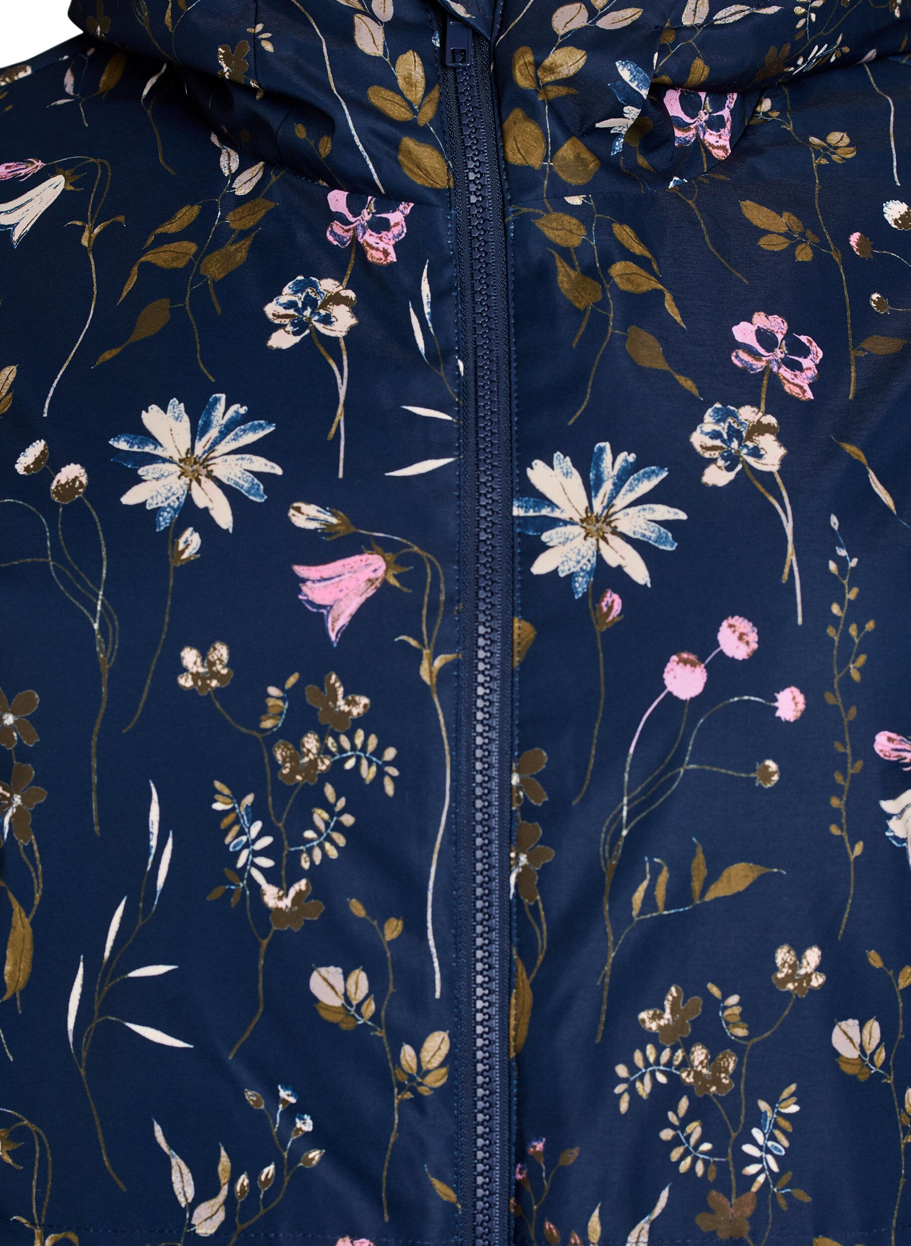ZizziDoudoune &agrave; imprim&eacute; fleuri, Bleu, Packshot image number 2