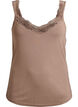 Top aus Viskose mit Spitze, Beige, Packshot image number 0