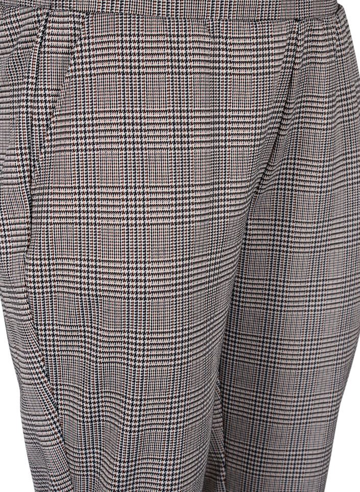 Gekürzte Maddison-Hosen mit kariertem Muster, Beige Brown Check, Packshot image number 2