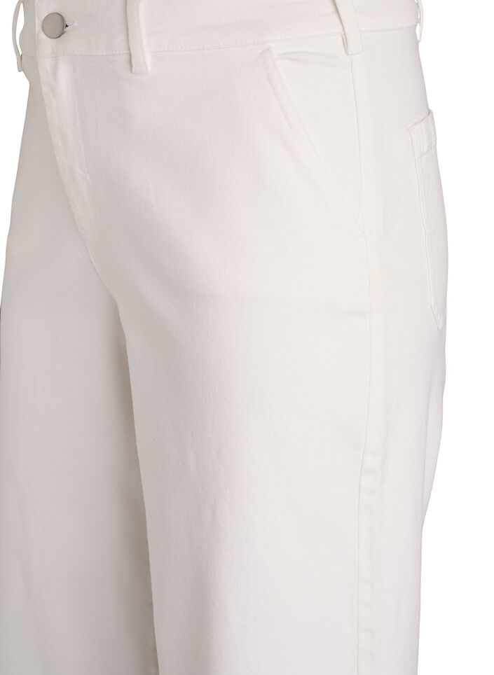 Jean Myra taille haute coupe ample, Blanc, Packshot image number 2