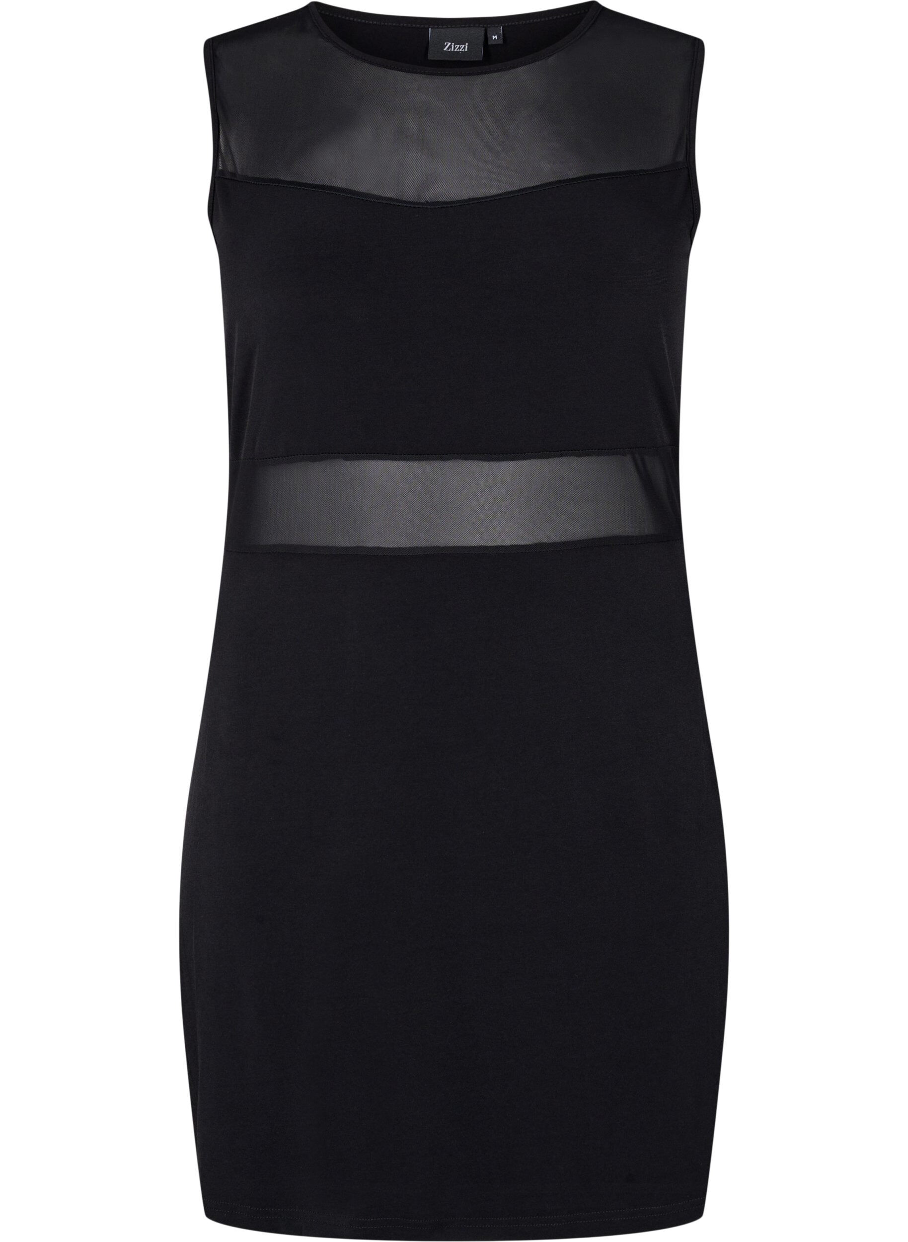 Zizzi &Auml;rmelloses Kleid mit Slim Fit, Black, Packshot image number 0