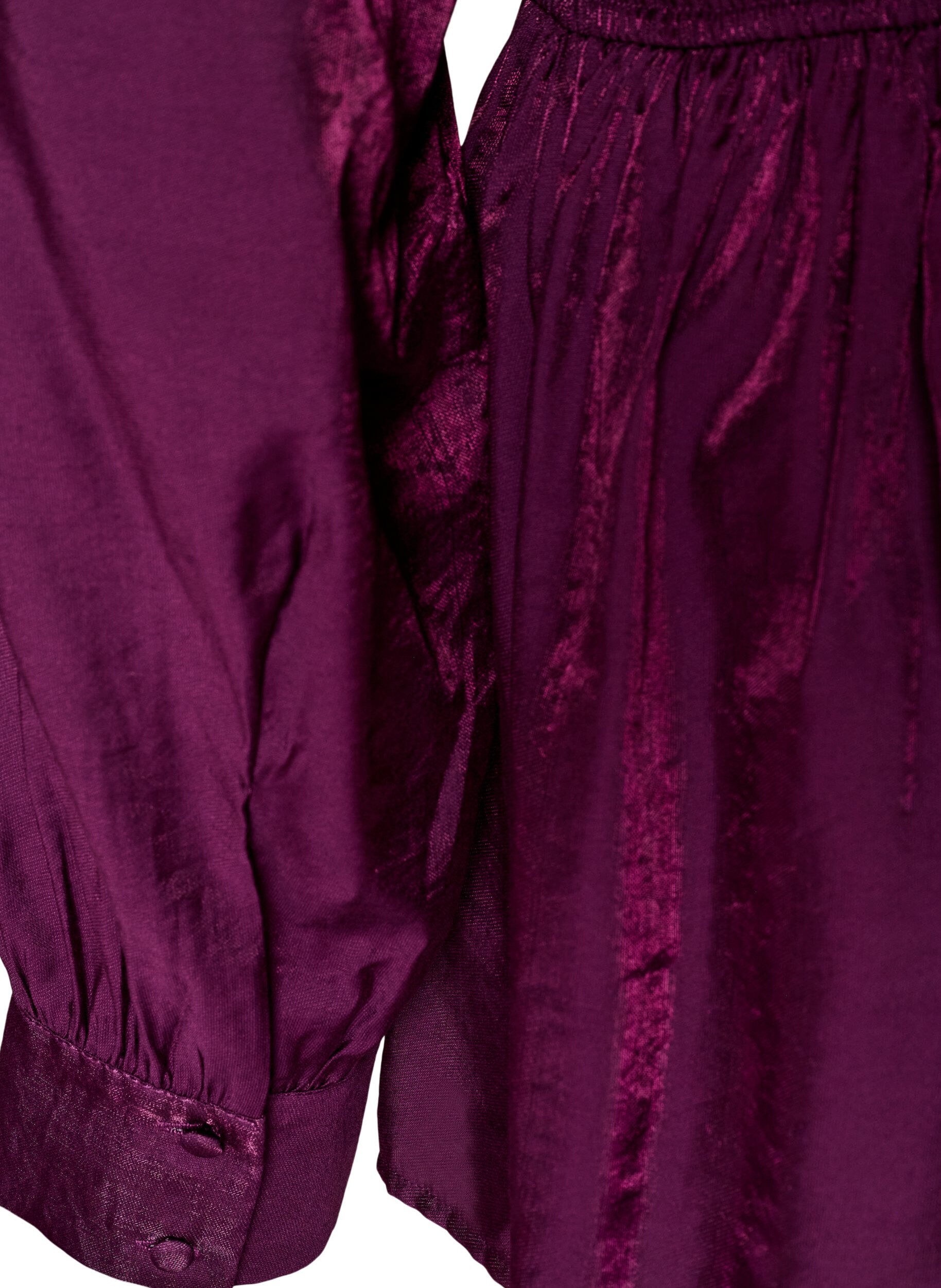 ZizziGl&auml;nzende Bluse aus Viskose mit Peplum-Effekt, Lila, Packshot image number 3