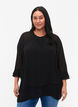 Bluse mit asymmetrischem Saum und 3/4 Ärmeln, Black, Model image number 0