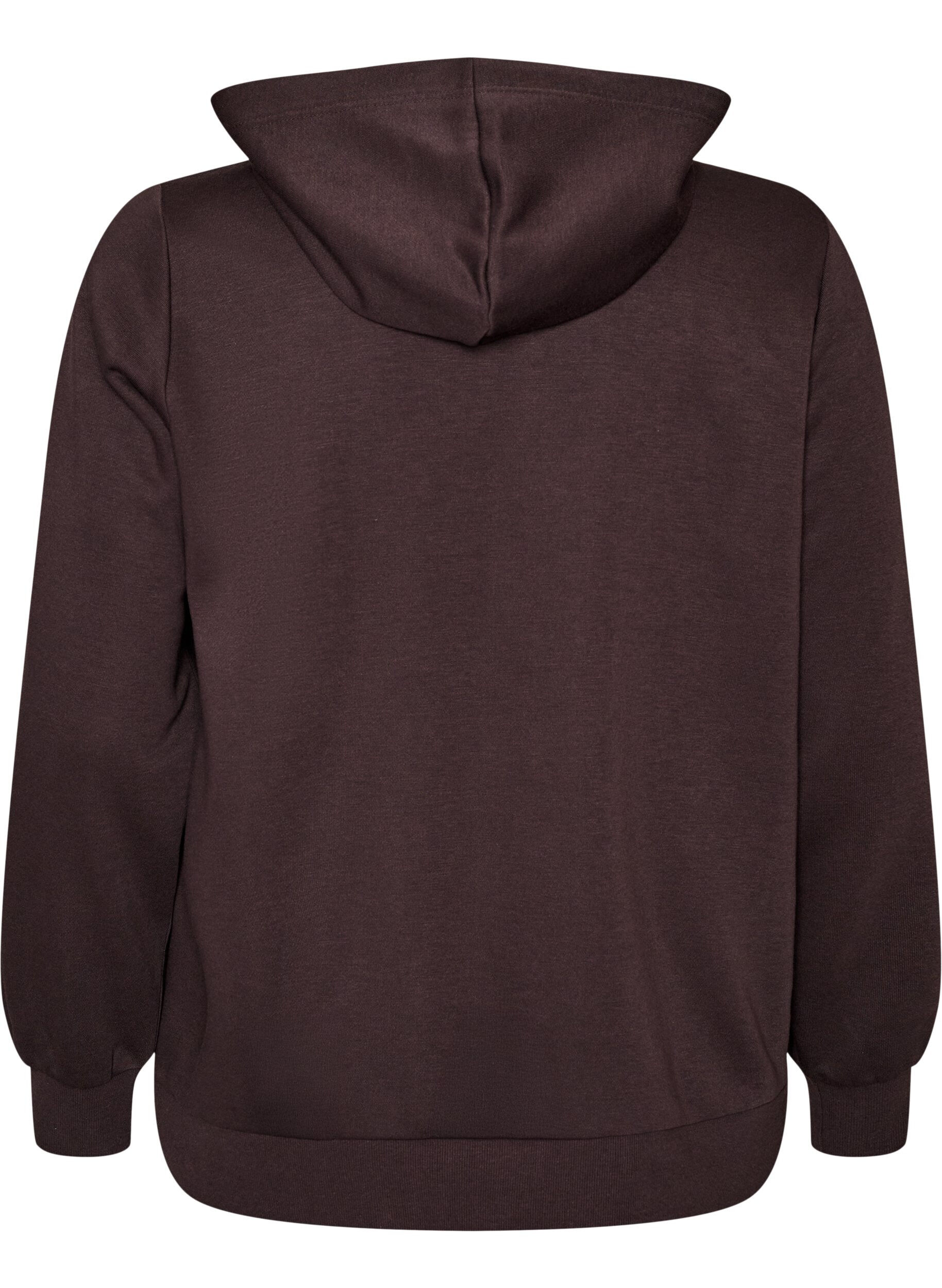 ZizziKapuzensweatshirt mit Rei&szlig;verschluss und Taschen, Braun, Packshot image number 1