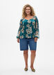Bluse aus Chiffon mit gebl&uuml;mtem Print und langen &Auml;rmeln, Gr&uuml;n, Model image number 1