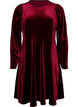 Robe en velours avec strass et coupe &eacute;vas&eacute;e, Bordeaux, Packshot image number 0