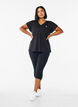 Lockeres Trainings-T-Shirt mit V-Ausschnitt, Schwarz, Model image number 1