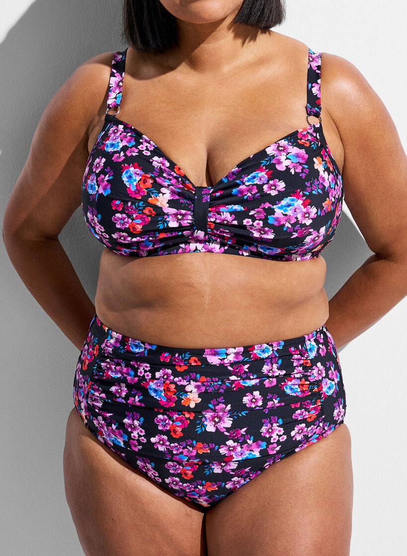 Bikinioberteil mit B&uuml;gel und Muster, Lila, Model image number 3