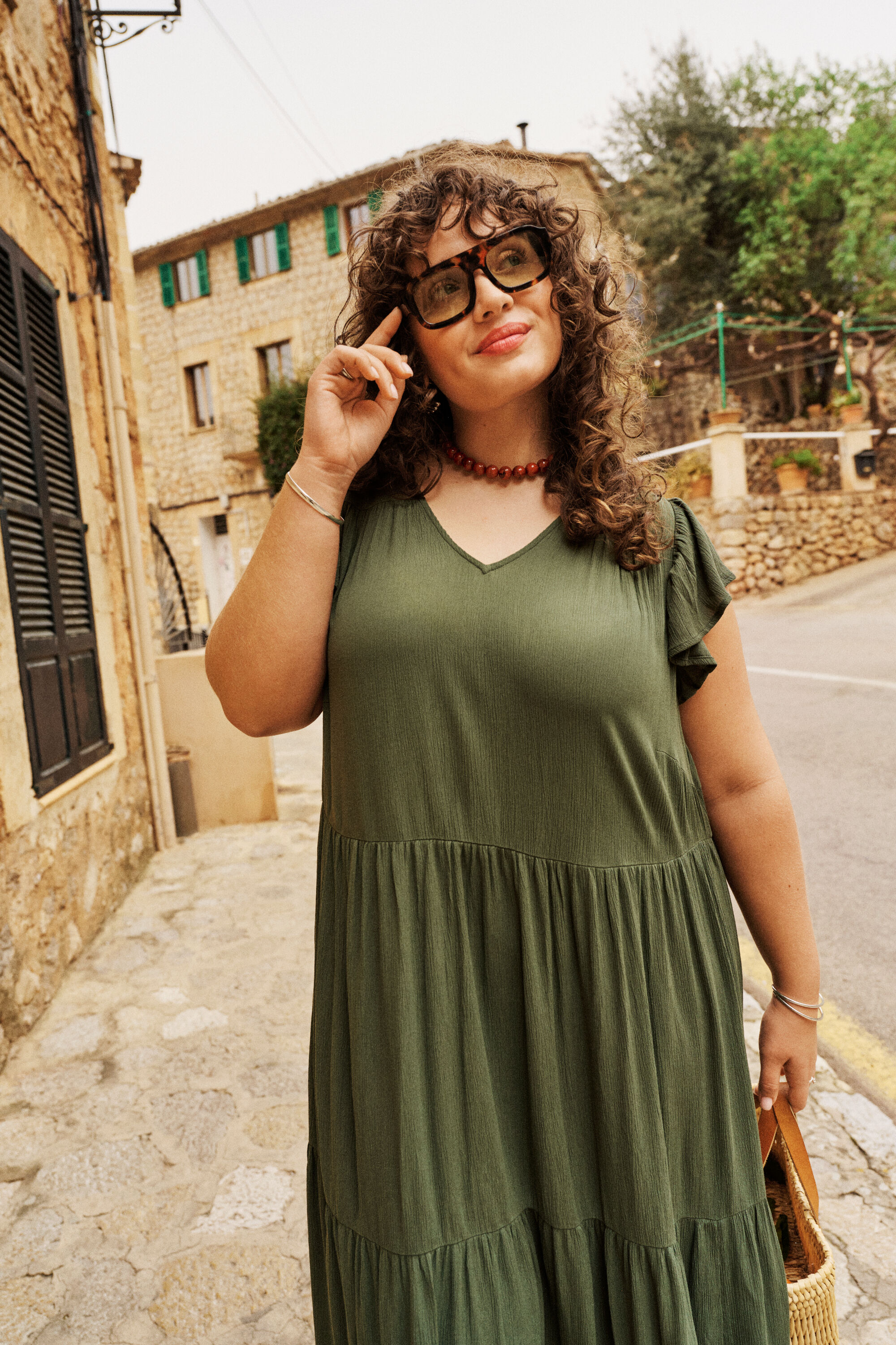 ZizziStyle boh&egrave;me vert olive avec chaleur, , Model